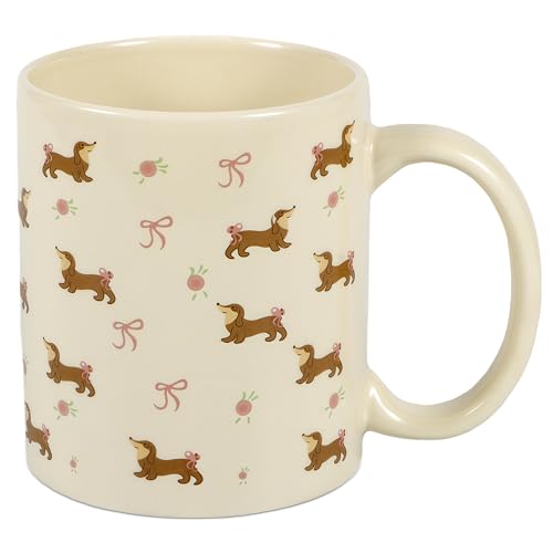 trabag Tasse Dackel Geschenke Eie Sich für Muttertag Becher Geschenke für frauen Erntedankfest und Weihnachten eignen Dackel Deko (Dackel bogen)