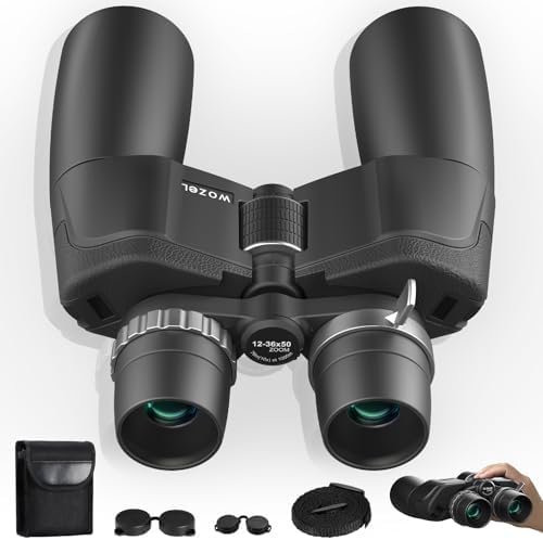 most powerful zoom binoculars that will change your view forever 2 12-36X50 High Powered Zoom Binoculars for Adults - Wozel HD Professional Binoculars with Large Vision - Waterproof Binocular with Low Light for Bird Watching Travel Hunting Sports Cruise Outdoor