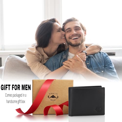 Image of Stealth Mode Leather Bifold Wallet for Men With ID Window and RFID Blocking
