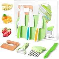 Kindermesser,8-teiliges Spielzeug Sets,Montessori Messer für Kindermesser ab 2 Jahren, Kinder sicheres Lernmesser,Lernspielzeug für die frühkindliche Förderung,Geschenk für kleine Köche(Fisch)