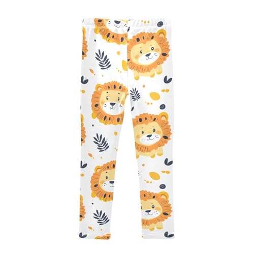 Simple Lion Girls Leggings,Workout Leggings for Girls Toddler Athletic Legging Size for 3-10T2