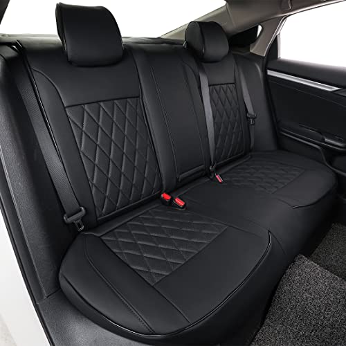 Ekr Custom Car Seat Covers For Select Honda Civic Hatchback Ex,Sport Touring,Ex-L 2016 2017 2018 2019 2020 2021 - Leatherette (Black) #TOP4