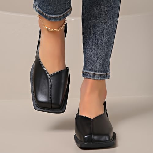 Women's Fashion Pumps - Square Toe, Chunky Heel, All-Season Comfort Shoes, Everyday Stylish Wear3