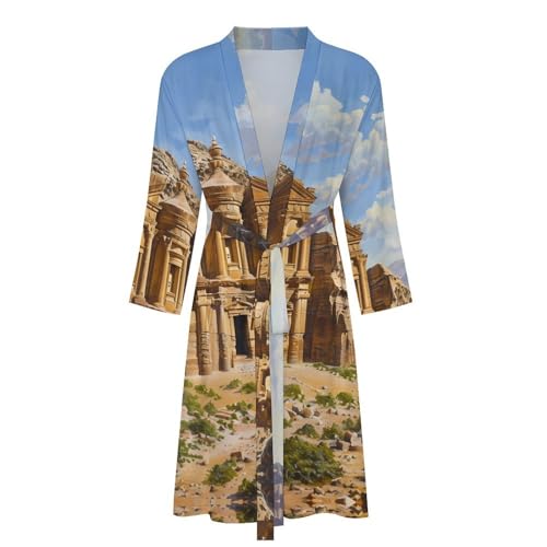 PetraLandscape Funny Men's Robe Soft Lightweight Bathrobe Long-sleeve Spa Robes4