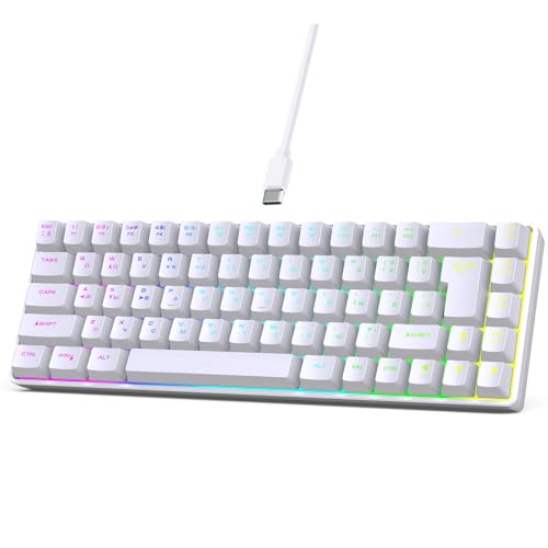 Rudiaoa 68 Teclado Soporte De Soporte Color LED Juego La Membrana USB con Cable Mejora Teclado Mecánico