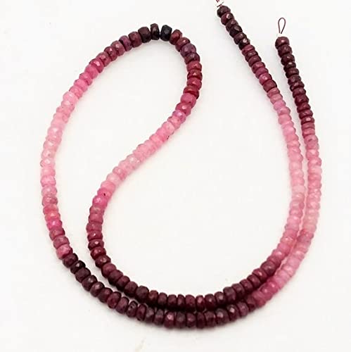 Rubis perles facettées en dégradé de 3mm pour création de bijoux uniques