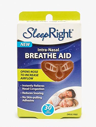 SleepRight Intra-Nasal Breathe Aid - Breathing Aids for Sleep - Nasal Dilator - 30 Day Supply