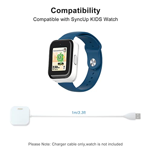 BlackPro Compatible with T-mobile SyncUP Kids Watch Charger, 3.3FT USB Charging Cable (White)