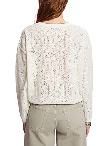 ESPRIT Damen 033ee1j307 Sweatshirt, 110/Off White, S