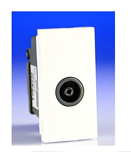 K M Electronics® Coax COAXIAL TV Aerial FACEPLATE Single ONE Gang Screened Module 50MM X 25MM
