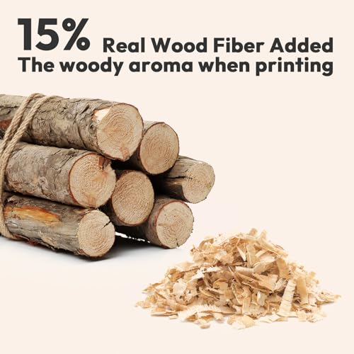 Image of AMOLEN Wood PLA Filament Bundle 3D Printer Filament Wood Sets,Dark Walnut /White Oak /Cherrywood /Green Sandalwood Natural Color 3D Printing Filament PLA Filament 1.75mm, 200g*4 Spools