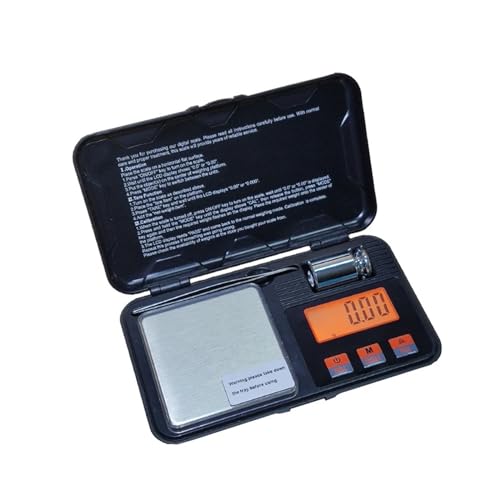 Balanza digital, Báscula Digital electrónica 200g 0,01g/50g 0.001g Mini báscula, báscula de bolsillo profesional de precisión pesas de calibración de miligramos(200gx0.01g)
