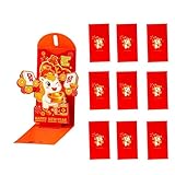 Chinesisches Neujahr Rote Umschläge - 10 Stück 3D Faltbare Veranstaltungsausstattung | e-Jahr Rote Umschläge - Für Sammler Geschäftsleute Eventplaner