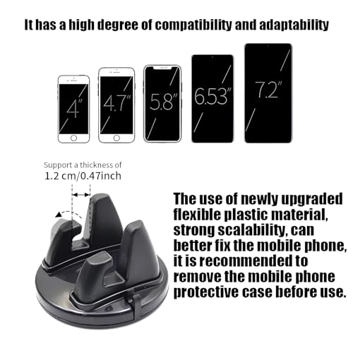 Image of Likestar Universal Car Dashboard Mount Holder | Anti-Slip Silicone Phone Stand with Strong Grip | 360 Adjustable Dash Mount for Smartphones, GPS & Devices | Secure, Stable, Easy Installation - BLACK