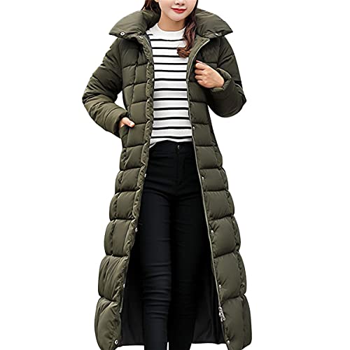 Doudoune longue femme à capuche veste matelassée manteau d'hiver élégant et casual