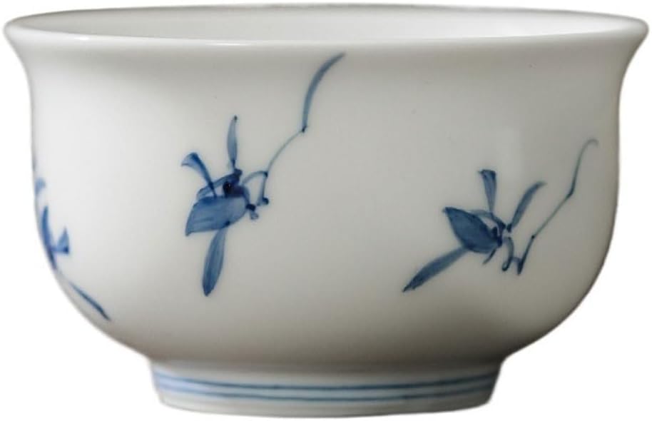 GSOUL Kungfu Tea cup Hand-painted Butterfly Orchid Ceramic Kung Fu Tea Cup Household Set Drinking Living Room Brewing Single Small Tea Cups