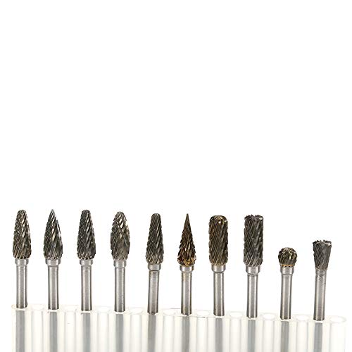 Set de 10 fresas rotativas de carburo de doble corte 3x6mm miniatura 1