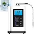 GLBMXDD Alkaline Hydrogen-Rich Water Machine, PH 3.5-10.5, Smart Electrolyzed Ionized Water Machine, Up to -500mV ORP, 7 Water Settings, 8000L Per Filter, Auto-Clean White