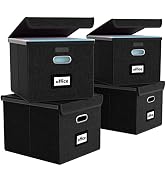 Huolewa Portable File Organizer Box With Lid - Collapsible Storage For Letter/Legal Files, Office & Home