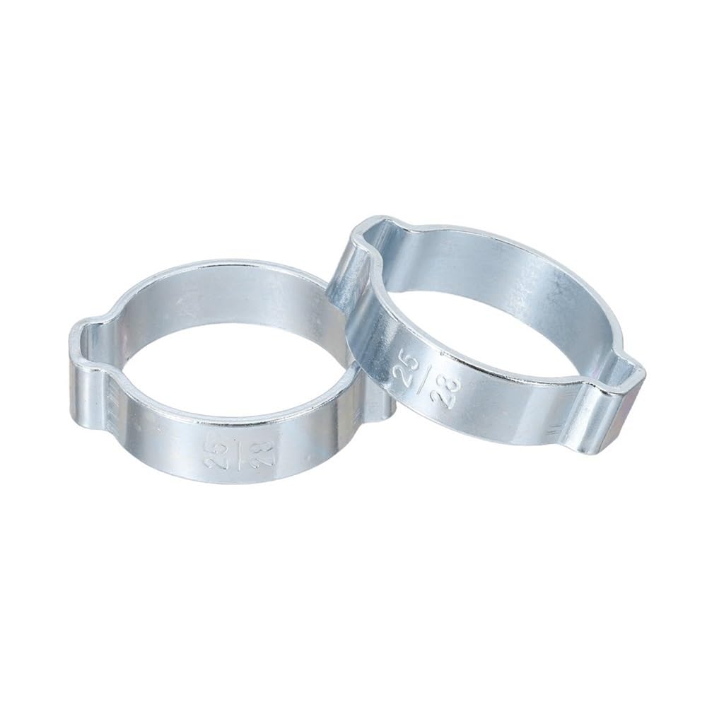 Opaski zaciskowe ze stali nierdzewnej, Zacisk do węża 3–28 mm z podwójnym uchem Stal ocynkowana 40/60/100 szt. Powietrze/silikon/benzyna/woda/paliwo(13-15mm,100Pack)