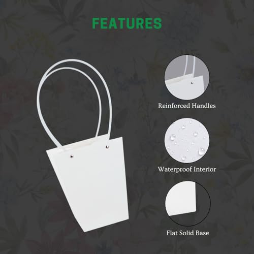 Image of Oasis Pack of 10 Conical White Flower Hamper Bags | Premium Floral Packaging Bags for Rakhi Gift Hampers, Flower Bouquets, Wedding, Return Gifts, Decorative Presentation & Florist Supplies.