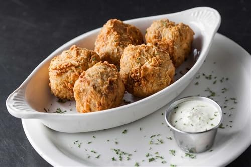 Crawfish Boudin Balls, 12ct. Ready to Eat, Breaded Cajun Boudin Sausage Bites, 1.33oz Each. 1 lb Creole Spiced Fully Cooked, Frozen Food. Crawfish Meat & Cajun Rice Sausage, a Spicy Party Appetizer