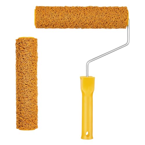 Zernblend 2 Pezzi Teste Spazzola per tappeti Dorate 9 Pollici e 1 Supporto Spazzola, Rullo per Vernice, Piccolo Rullo per Vernice, Rullo per Smalto