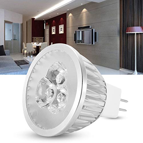 ZJchao Bombilla LED de 12V MR16 3W, Luz Cálida de Aluminio para el Hogar, Restaurante, Hotel, Decoración de Bares