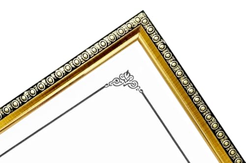 Image of A4 Size Certificate, Document Photo frames set of 2 For Home Decoration, Living Room, Office Decoration, painting & gift in awards frames size (8.2 x 11.6 inch) golden & black color