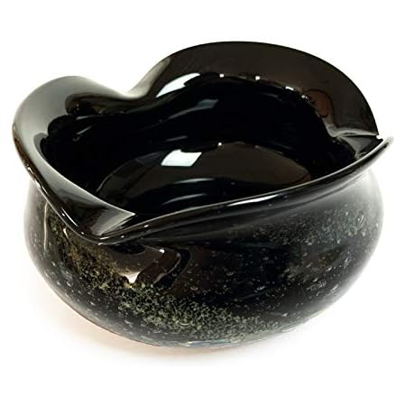 Amazon Co Jp 灰皿 おしゃれ ガラス 卓上 琉球ガラス 蛍入り ホタル石 蓄光 黒紫泡灰皿 黒 腕時計