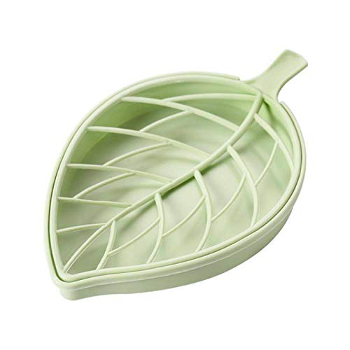 EliteKoopers 1 Pcs Leaf Shape Soap Dispenser Holder Dish Tray Stand For Draining Box Case