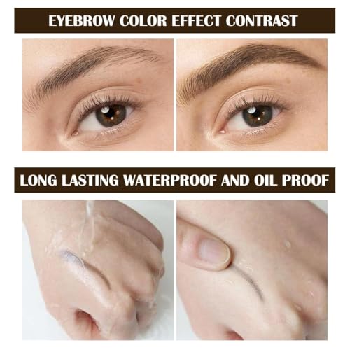 2 Pcs Peel Off Tattoo Eyebrow Gel Set, Natural Color Eye-Brow Gel Long-Lasting Waterproof Eyebrow Tattoo, Easy Peel Off Eyebrow Brow Tattoo Makeup -Up To 3 Days (Light Brown)