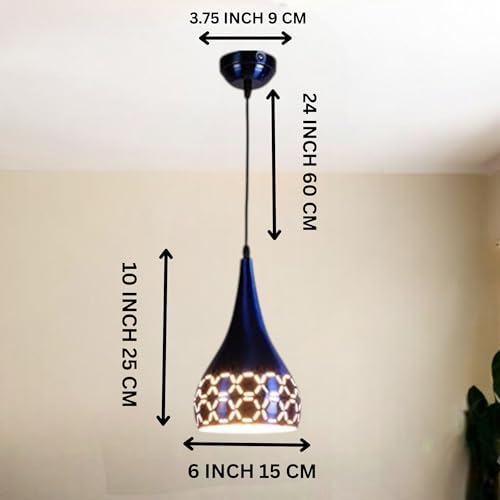 Image of GreyWings Blue Aluminium Hanging Light for Home | Designer Pendant Light with E27 Holder | Modern Ceiling Hanging Lamp for (Bulb is not Included) Small Pack of 1