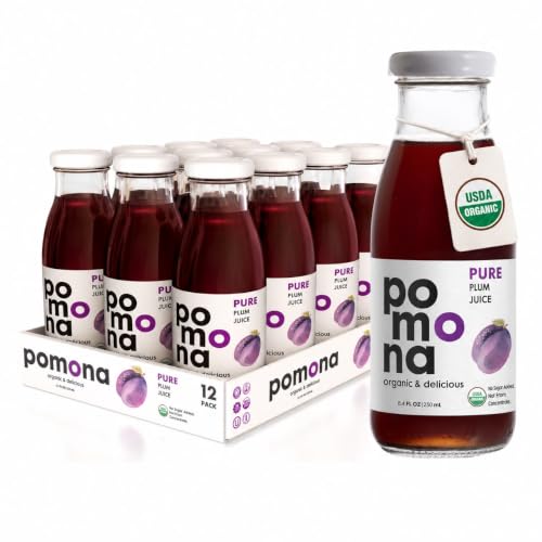 Pomona Organic Pure Plum Juice, No Sugar Added, 12-pack