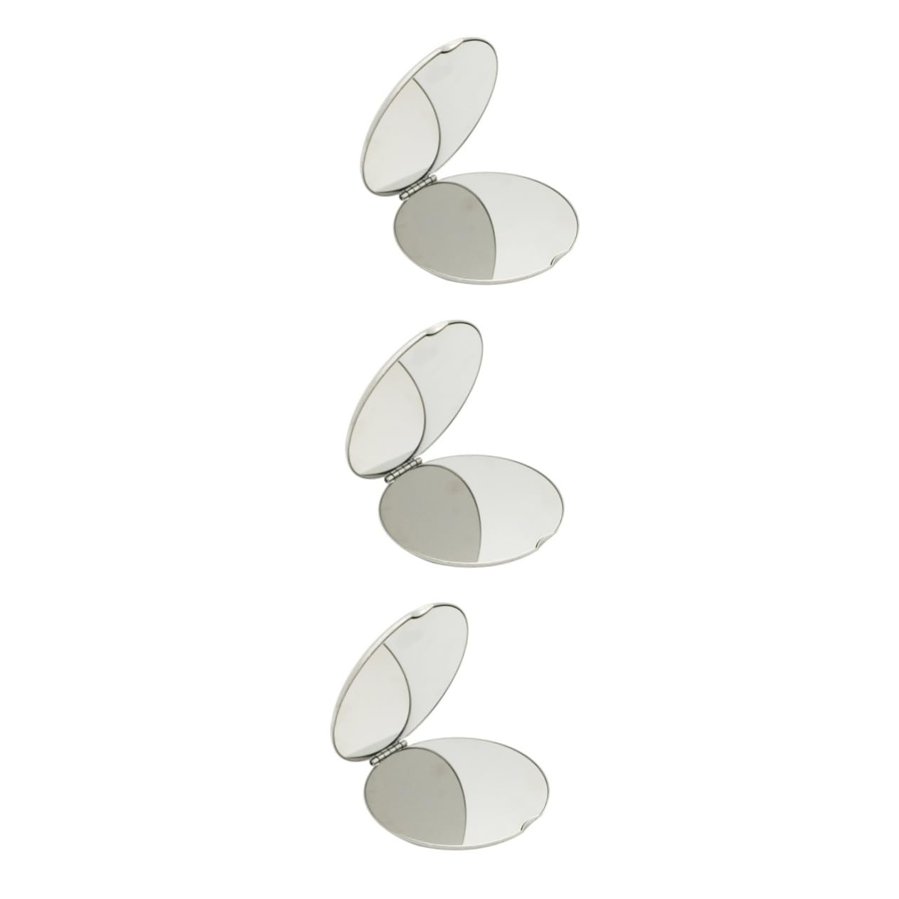 FRCOLOR 3 Mini Espejos De Maquillaje Compactos Y Elegantes Personalizados para Mujer Irrompibles Plateados para Viajes.