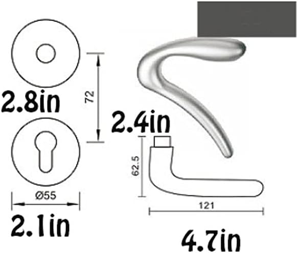 Door Knob Lever Space Aluminum Door Lock Door Levers Door Handle with Key/Without Key for Bedroom Study Bathroom Door Lock with Handle (Color : White with Key)