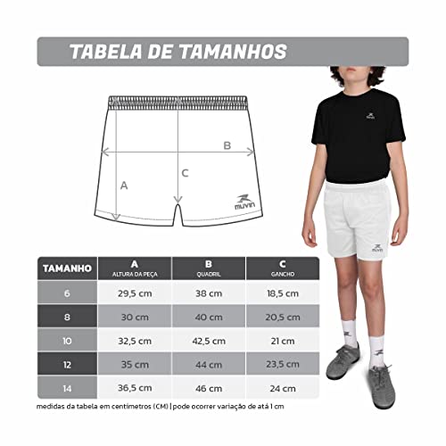 Short Esportivo Basic Muvin – Infantil – Calção Esportivo – Bermuda Futebol - Tecnologia Dry – Volei