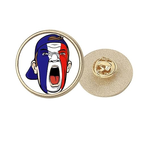 Broche de la France ronde dorée taille M pour réussir son maquillage tricolore
