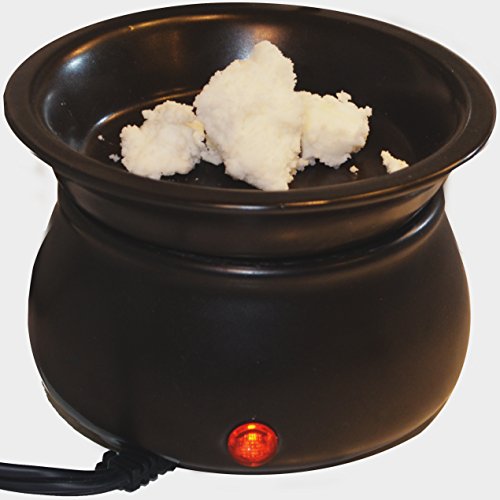 Body Butter Warmer Melting Pot - Gently Warm Your Body Butter for Easy Application and Deep Exfoliating - Melt Shea Butter, Cocoa Butter, Mango Butter, etc. - Plug In - Easy to Clean - Black Ceramic