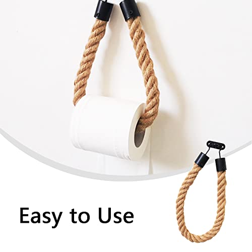 Yuanyoutong Toilet Paper Holder, Vintage Design Rope Toilet Paper Roll Holder, Wall Mounted Toilet Tissue Holder, Hanging Nautical Beach Farmhouse Bathroom Accessories #TOP5