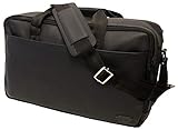 Crone Berlin Echtleder Messenger Bag Vintage Unisex Leder Business Umhängetasche Handgepäck Laptop Tasche (Matt Schwarz (Rindsleder))