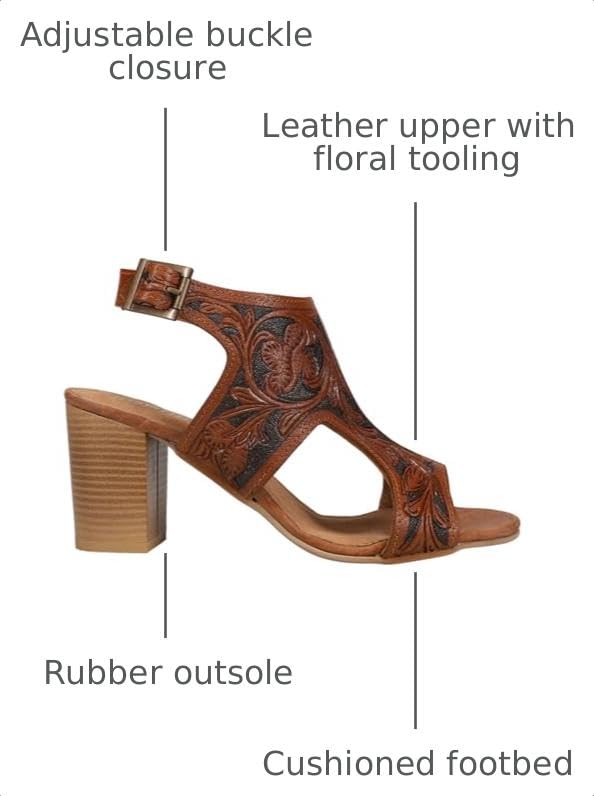 ROPER Womens Mika Sandals, Brown, 8.5 - image 3