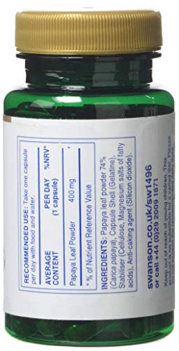 Swanson Full Spectrum Papaya Leaf - Herbal Supplement Promoting Digestive Health & Gi Tract Support - Natural Formula Overall Wellness - (60 Capsules, 400Mg Each) #TOP1