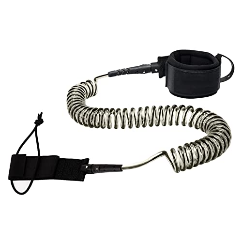 Eyourlife SUP Surf Sicherheitsfuß Seil, Paddle Board Fußseil, Surf Traktion Seil Zubehör, Wasserski Fußseil, Lebensrettende elastische Fußseil (Schwarz transparent 6ft) Cover