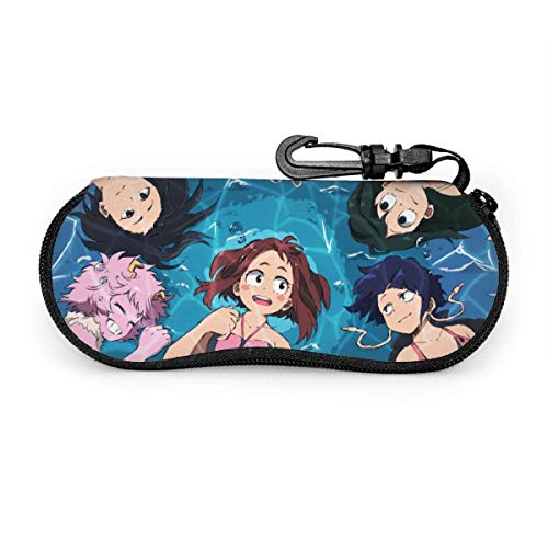 Preisvergleich Produktbild Mein Held Acade-mia Premium Unisex Brillenetui Tragbare Reise-Reißverschluss-Sonnenbrillenbox mit Reißverschluss-Design und robustem Karabiner
