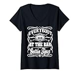 Womens Everybody At The Bar Gettin Tipsy V-Neck T-Shirt