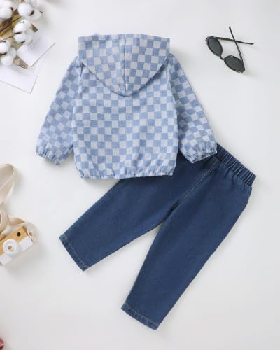 Image of Toddler Boy Clothes Baby Boy Outfit Letter Prints Hoodies Top Ripped Jeans Cute Boys Clothing Set Fall Winter