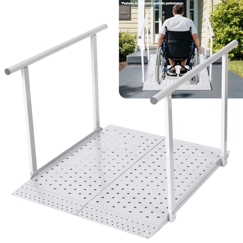 Heavy Duty Folding Wheelchair Ramp with Handrails