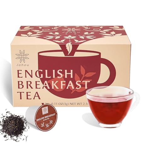 Johou English Breakfast Black Tea Pod, Specially Ground Taiwan Tea Full-Flavor, Compatible with All K-Cup Brewers & Keurig 2.0, 24 pods