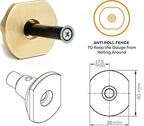 Clarke Brothers Wheel Marking Gauge Kit – 7" Brass Marking Tool with Anti-Roll Fence, Micro-Adjuster, Metric/Imperial Ruler, 2 Extra Cutters & Bolts, Woodworking Scribe Tool - Image 2